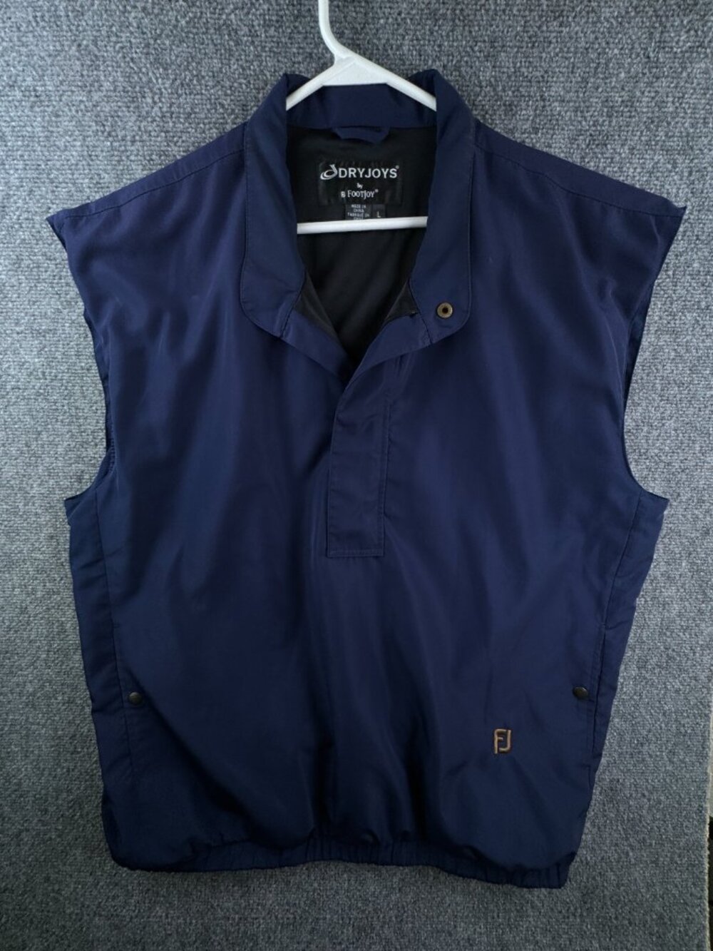 Footjoy Dryjoys Pullover Golf Sweatshirt Vest Sleeveless Blue Large Windbreaker